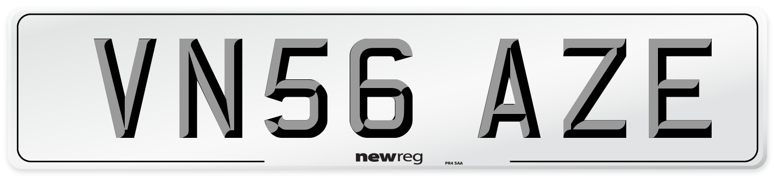 VN56 AZE Number Plate from New Reg